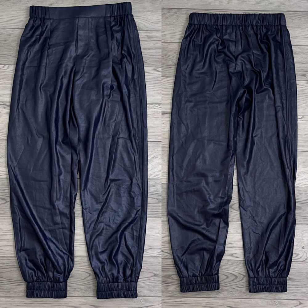 Current Air Women Size S Blue Sheen Pull on Jogger High Rise Harem Pants Modern